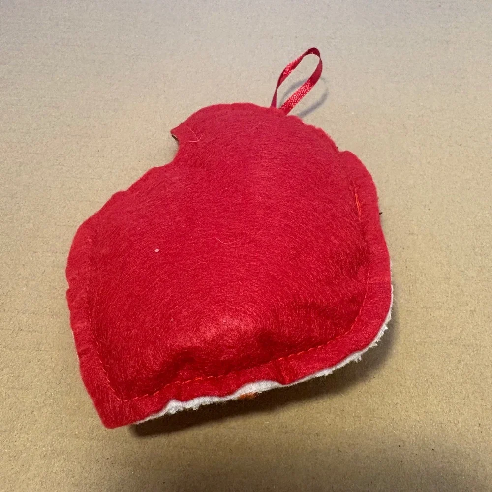 Adorable‎ Plush Santa Claus Head Ornament Buffalo Plaid Christmas Holiday Decor